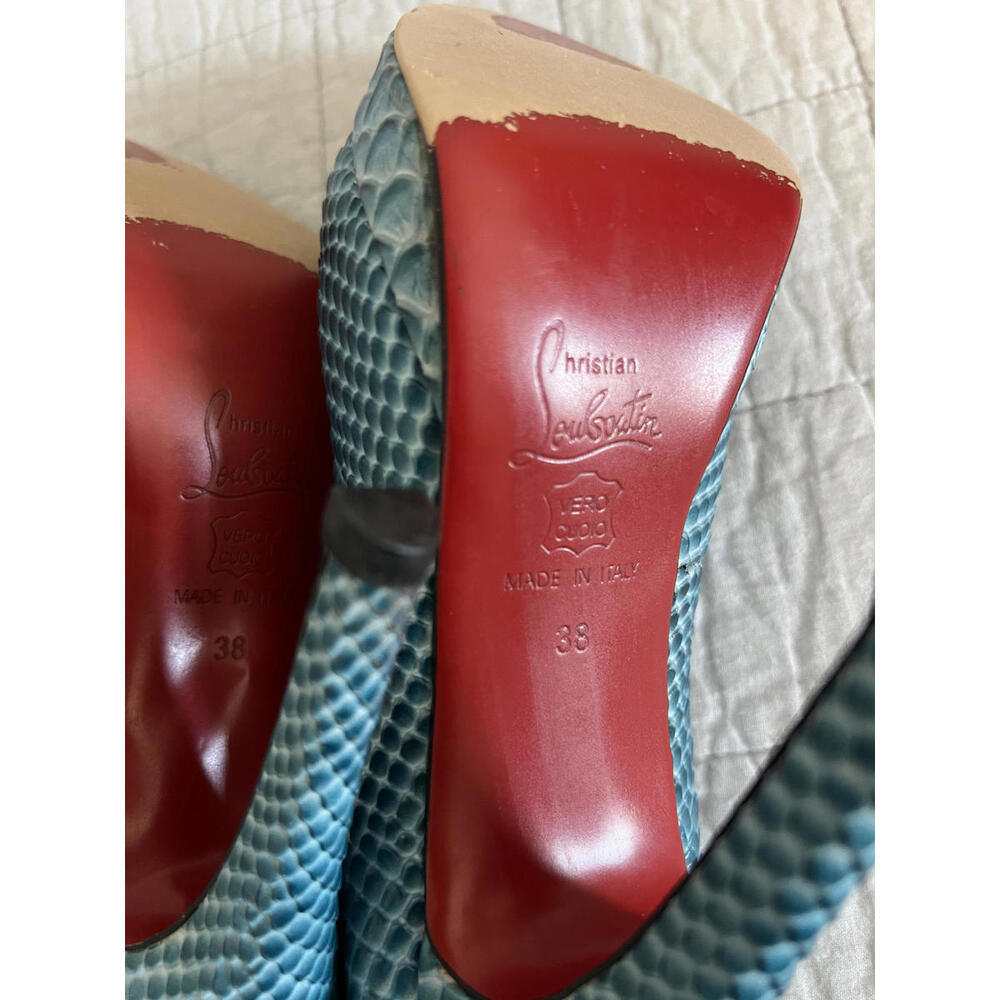 Authentic Christian Louboutin Blue Python Snakesk… - image 8